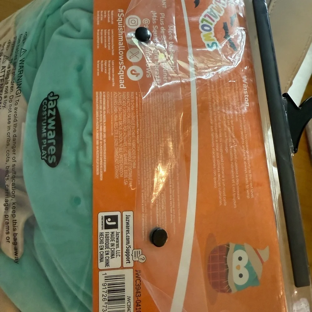 Squishmallows Winston Owl Kids Costume - Teal and Red